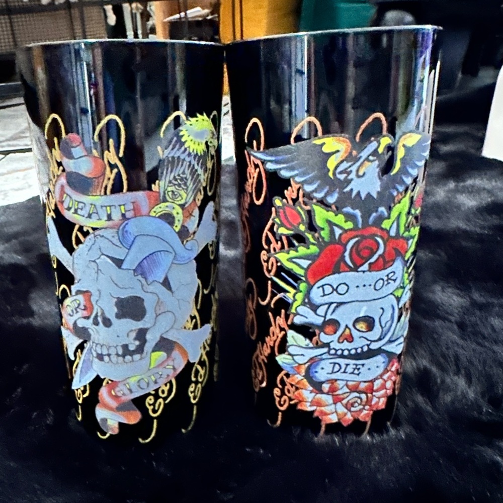 VTG Ed Hardy drinking glasses